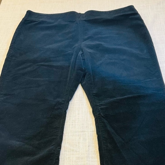 Soft Surroundings Velour Pull-On Pants – Dark Green– Lounge Stretch L - Picture 3 of 6